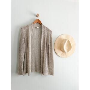 Eileen Fisher | Linen Cotton Open Knit Cardigan Neutral Beige | Sz XS